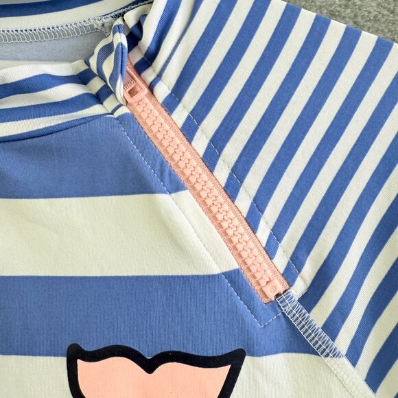 Vineyard Vines Whale Blue & White Stripe Kids Rash Guard Long Sleeve XL (14/16) - Picture 3 of 9